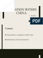 Migration Within China: - Kevin Hu