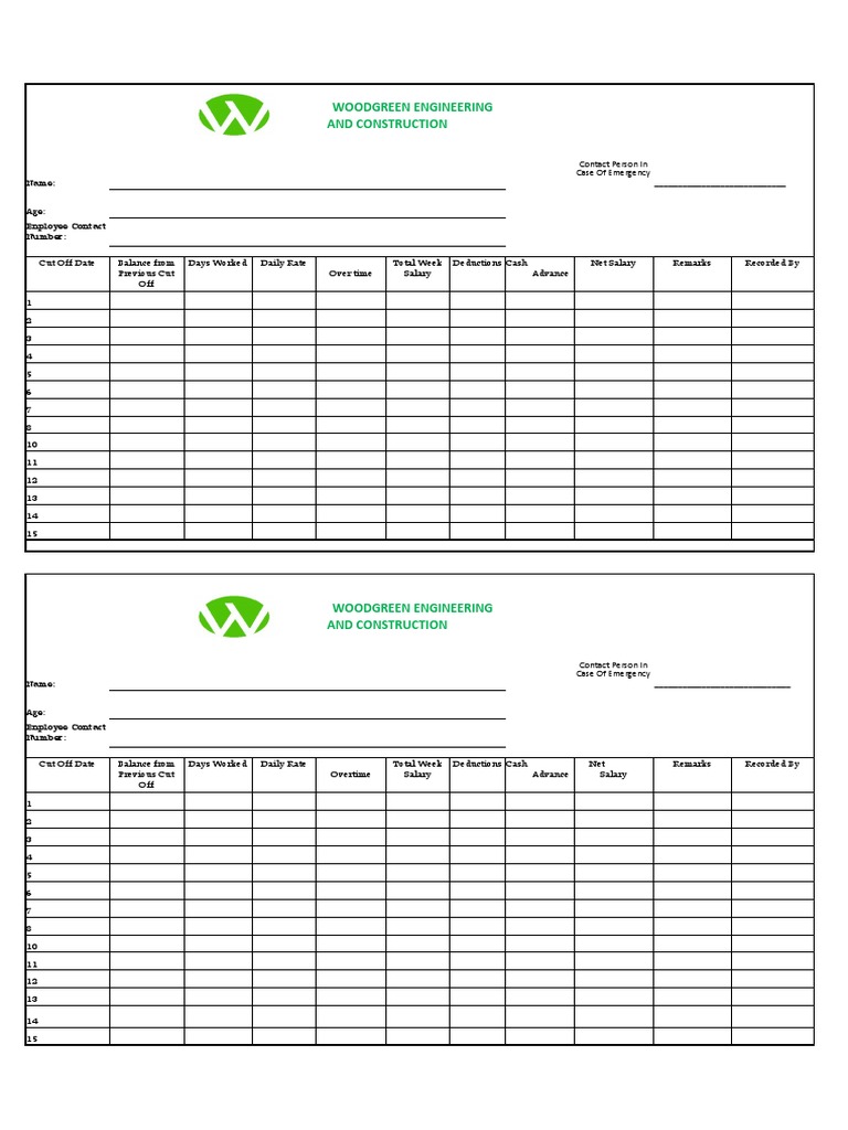 Employee Index Card | PDF | Salary | Employment