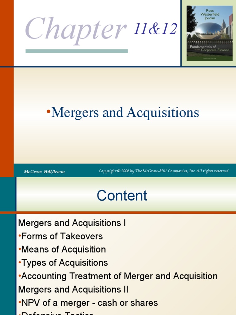 Chapter 11 and 12 Merger and Acquisition | PDF | Mergers And ...