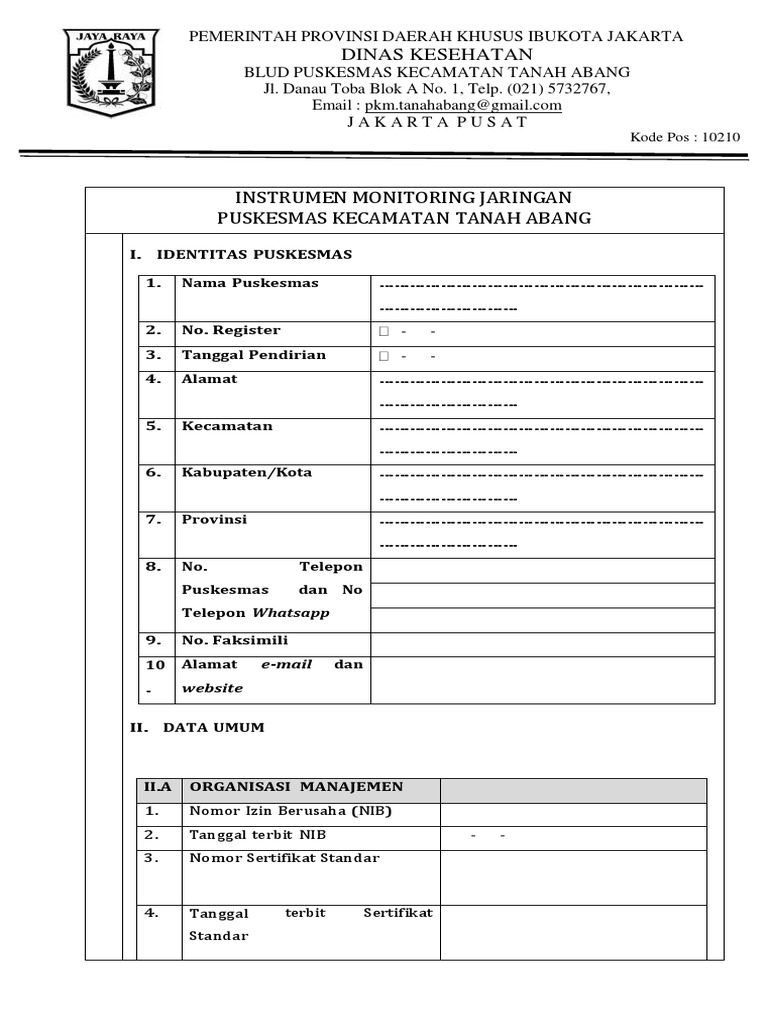 Form monitoring jaringan permenkes 14 tahun 2021 pdf