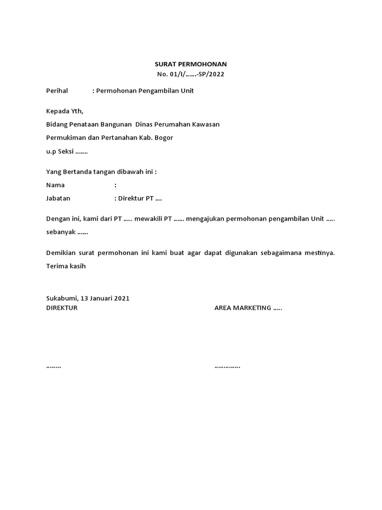 Contoh Surat Pengambilan Barang | PDF