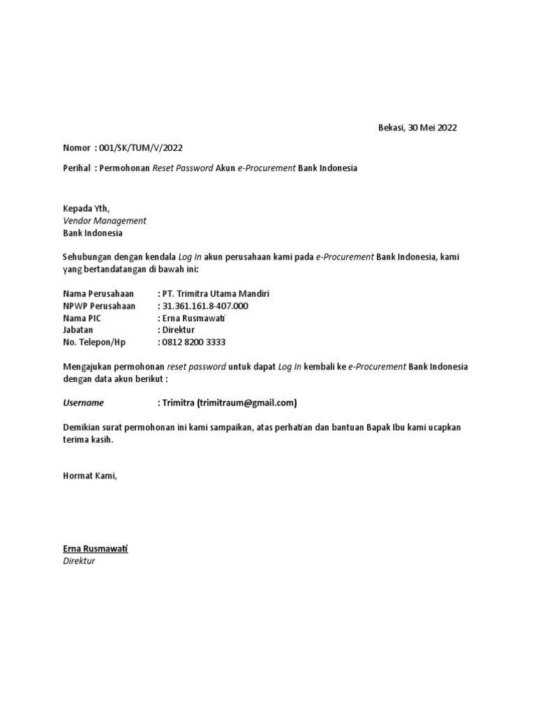 Internet Banking Reset Password