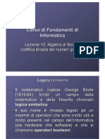 L10-Algebra Di Boole e Codifica Binaria Numeri - Parte 1