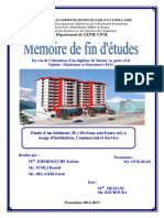 Etude D'Un Bâtiment R +10+Sous-Sol+Entre Sol A Usage D'Habitation, Commercial Et Service