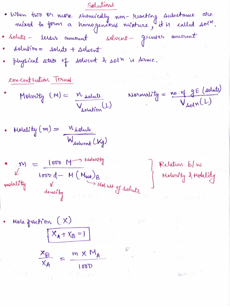 Solutions Formula and Questions VT SR | PDF