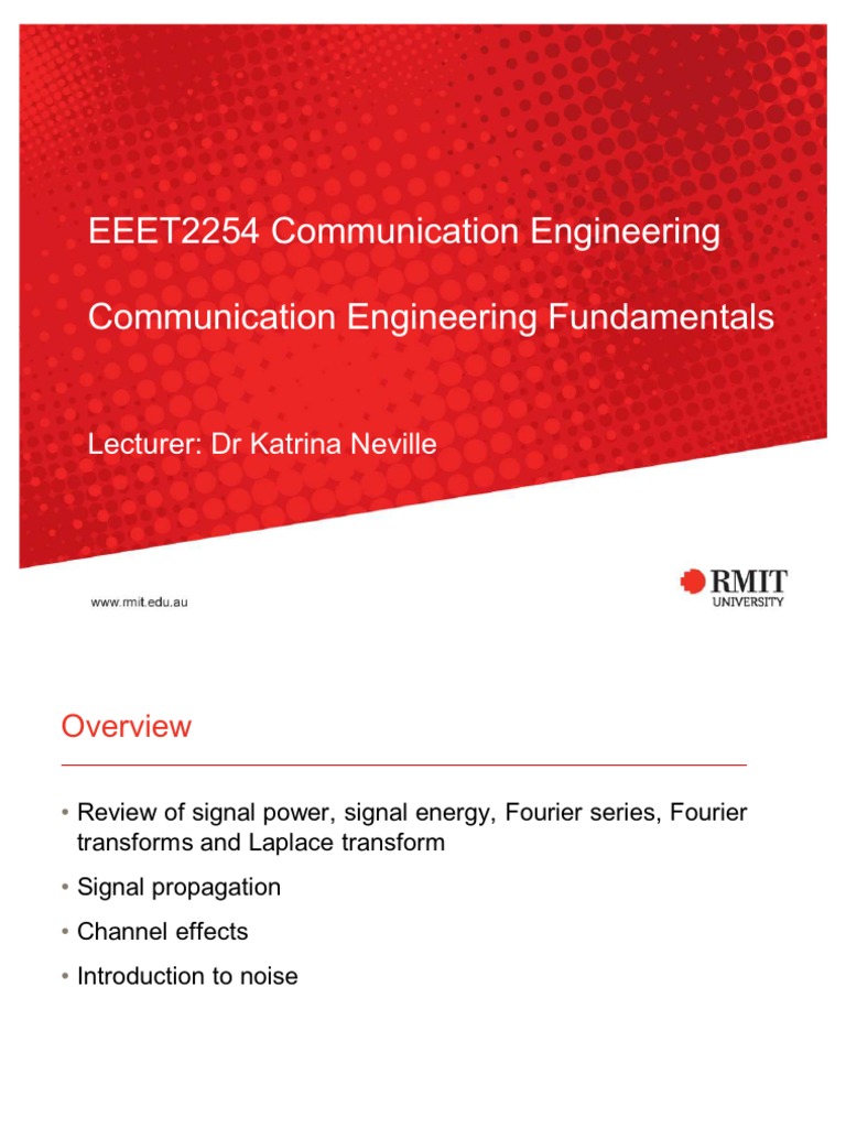 EEET2254 Lecture 2 | PDF | Radio Propagation | Signal To Noise Ratio