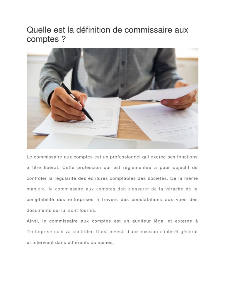 Co Commissariat Aux Comptes Définition – YXYKU