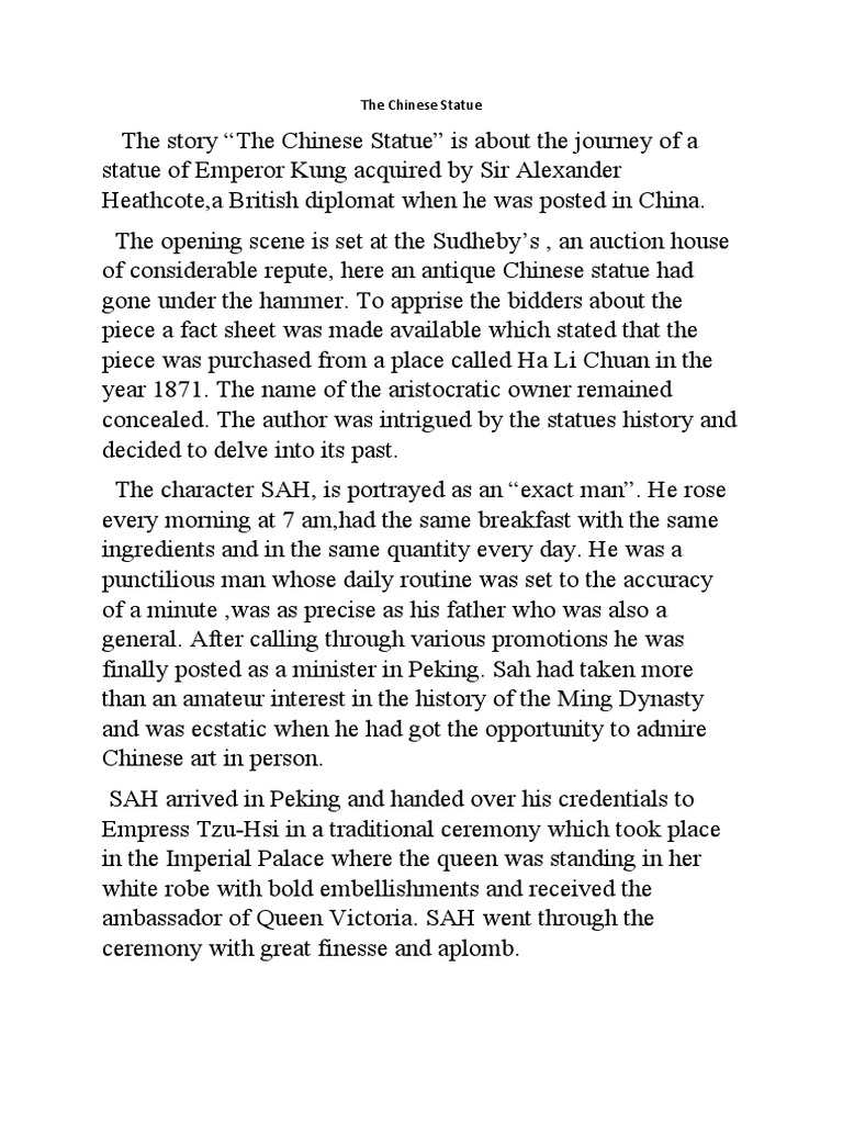 The Chinese Statue PDF