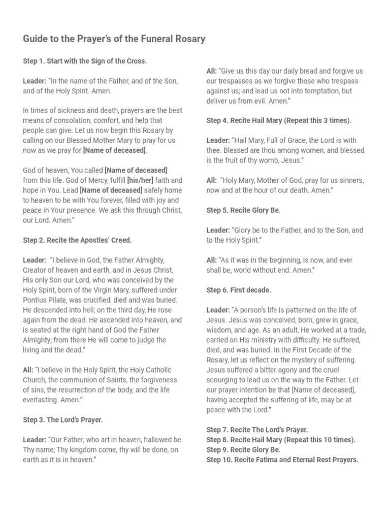 Rosary For The Dead Guide | PDF | God The Father | Rosary