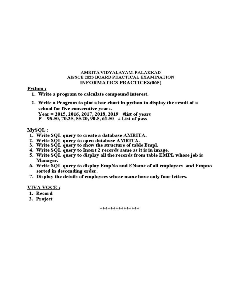Board Practical Qp2023 Xii PDF Sql Table (Database)