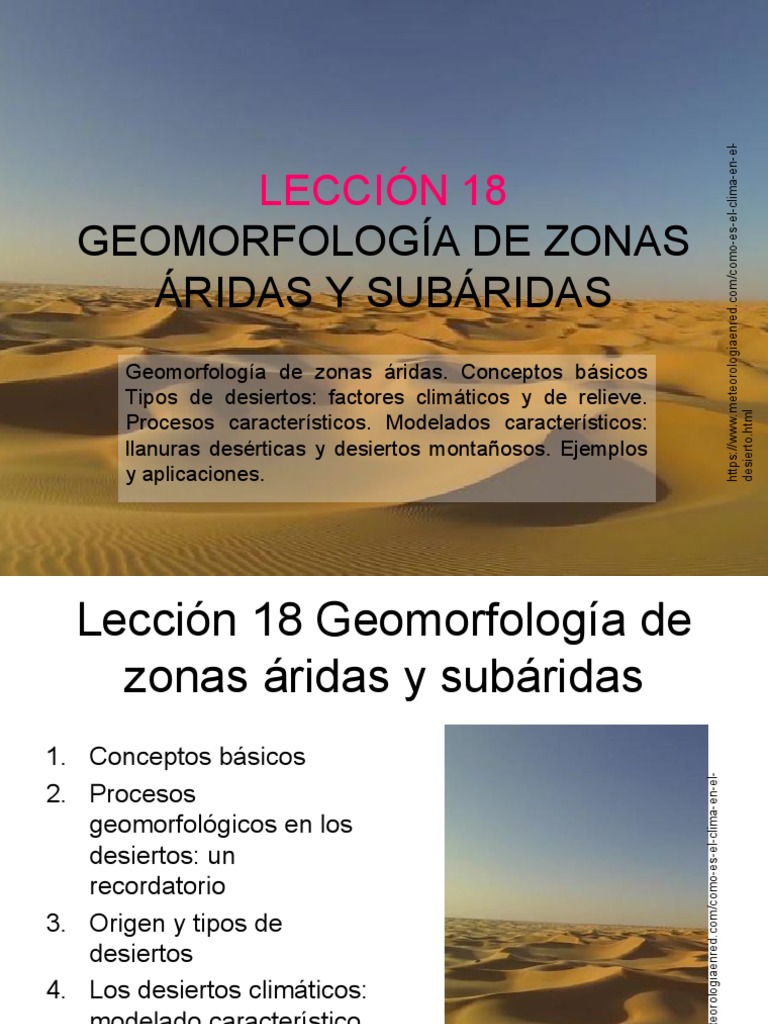 Geomorfología de Desiertos y Zonas Áridas | PDF | Desierto | Clima