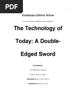 The Technology of Today: A Double-Edged Sword (POSITION PAPER)