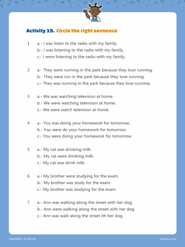 Exercises Past Continuous | PDF