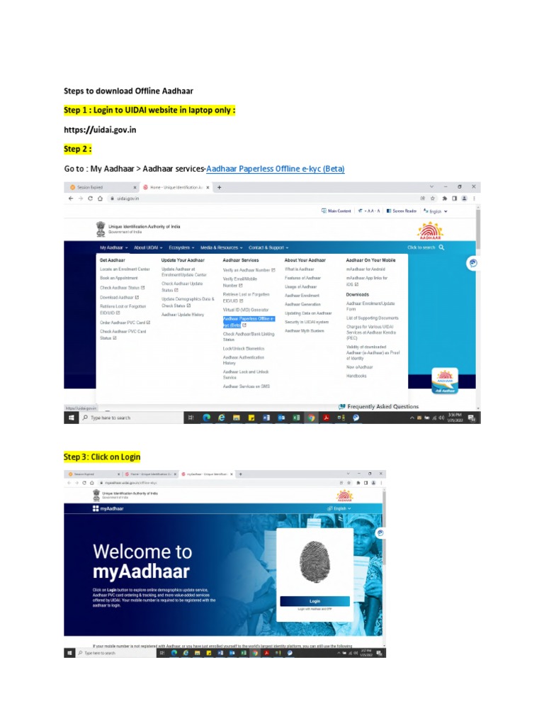 Aadhaar Paperless Offline e Kyc Process PDF