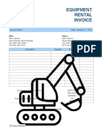 Equipment rental invoice template 40 characters