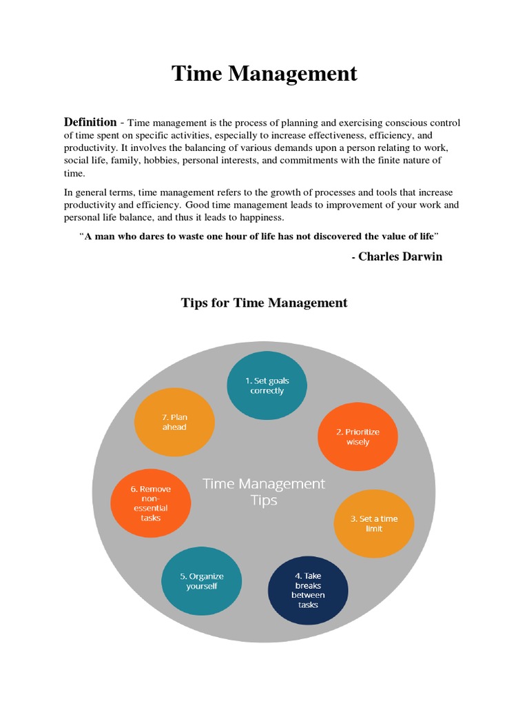 Time Management PDF Time Management Professional Skills