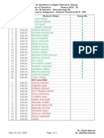 List of Students For Assignment With Group No