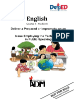 English10 - q2 - Module8 - Deliver A Prepared or Impromptu On An Issue Employing The Techniques in Public Speaking - v2