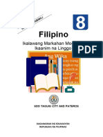 Ikalawang Markahan Modyul 6 Ikaanim Na Linggo: Kagawaran NG Edukasyon Republika NG Pilipinas