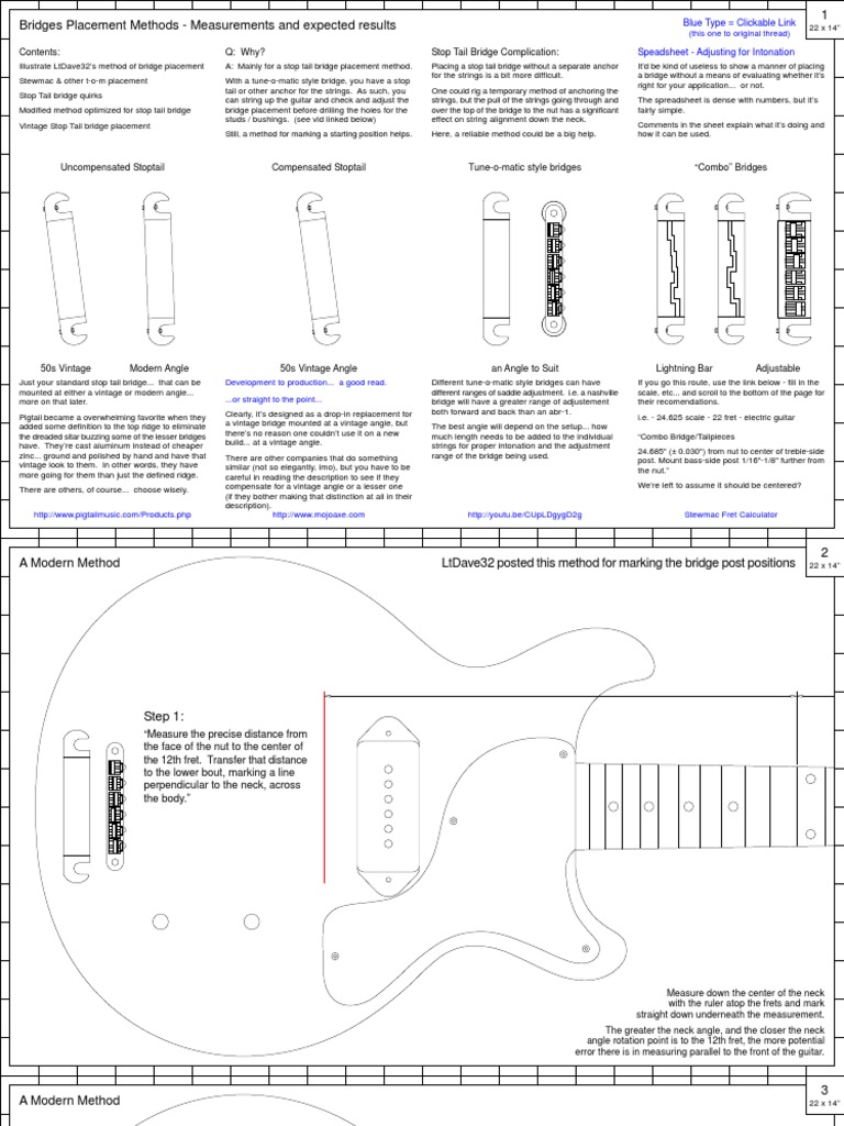 Bridge Placement PDF Guitars Guitar Family Instruments
