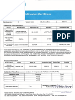 Manufacturer Calibration Certificate