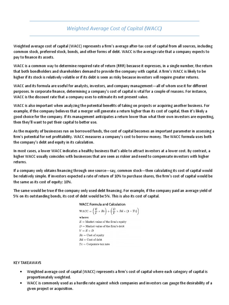 Valuation Notes | PDF | Free Cash Flow | Cost Of Capital
