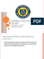 HAKEKAT MANUSIA DAN AGAMA Pertemuan 1