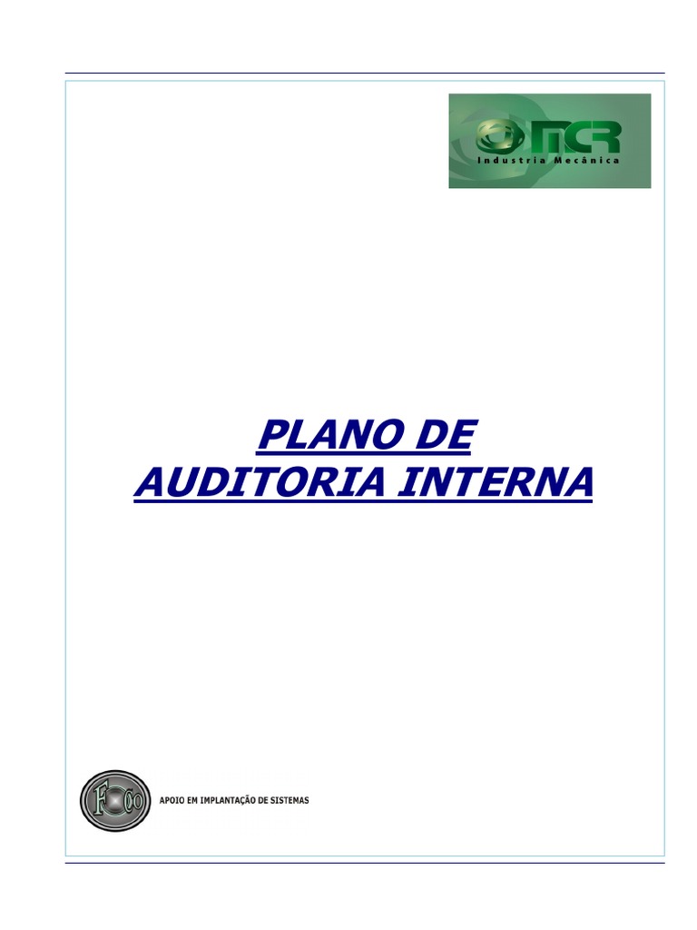 Plano de Auditoria Interna ISO 9001 | PDF | Gestão de qualidade ...