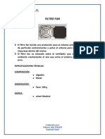 Ficha Tecnica Filtro FAN Evolution Event