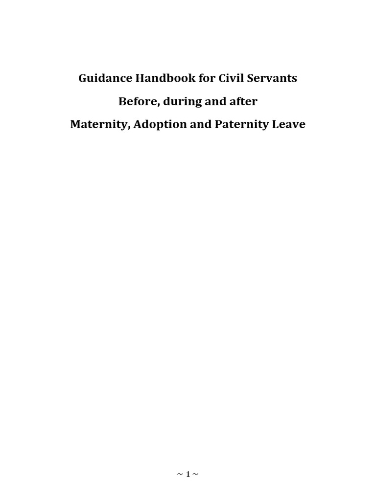 Maternity Adoption and Paternity Leave Guidance Handbook PDF