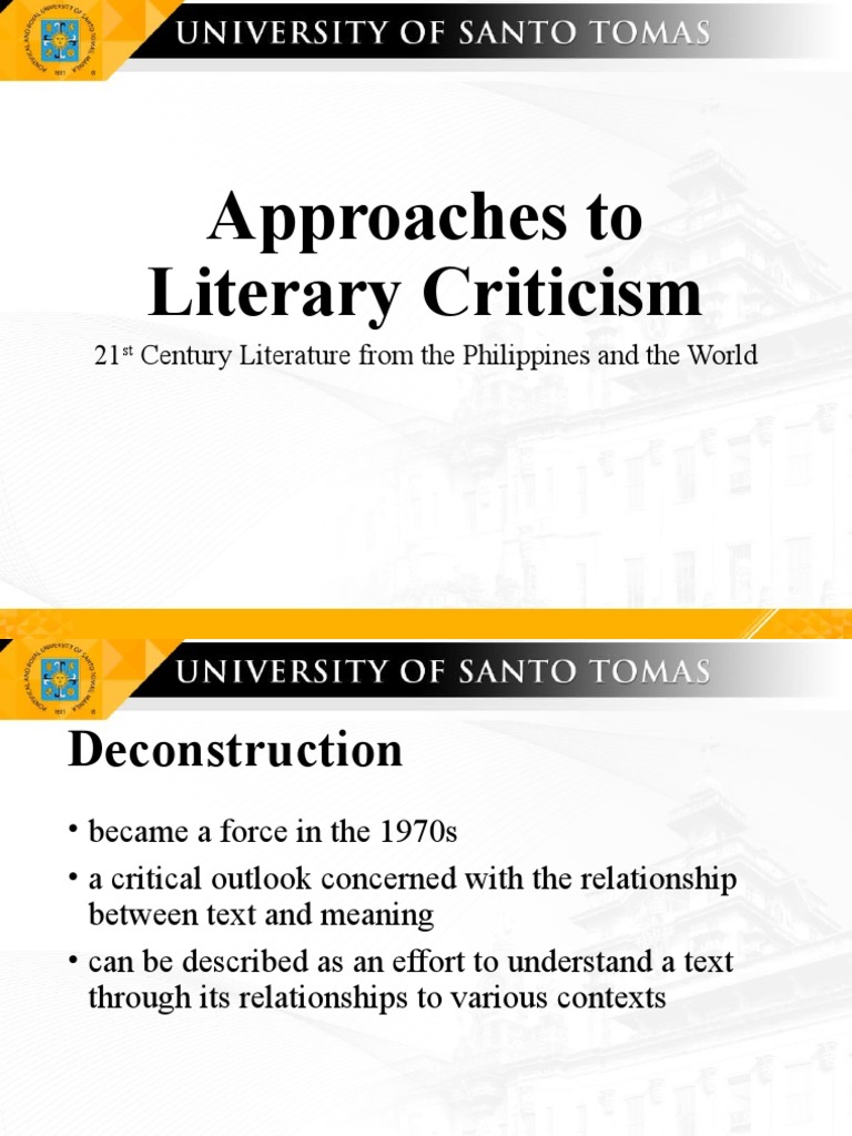 Deconstruction in Literary Criticism | PDF | General Fiction