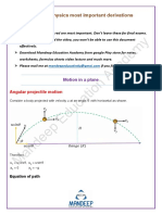 Class 11 Physics Most Important Derivations