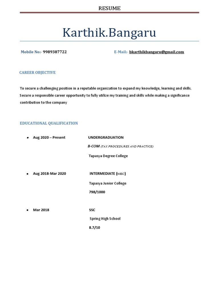 Karthik Resume | PDF