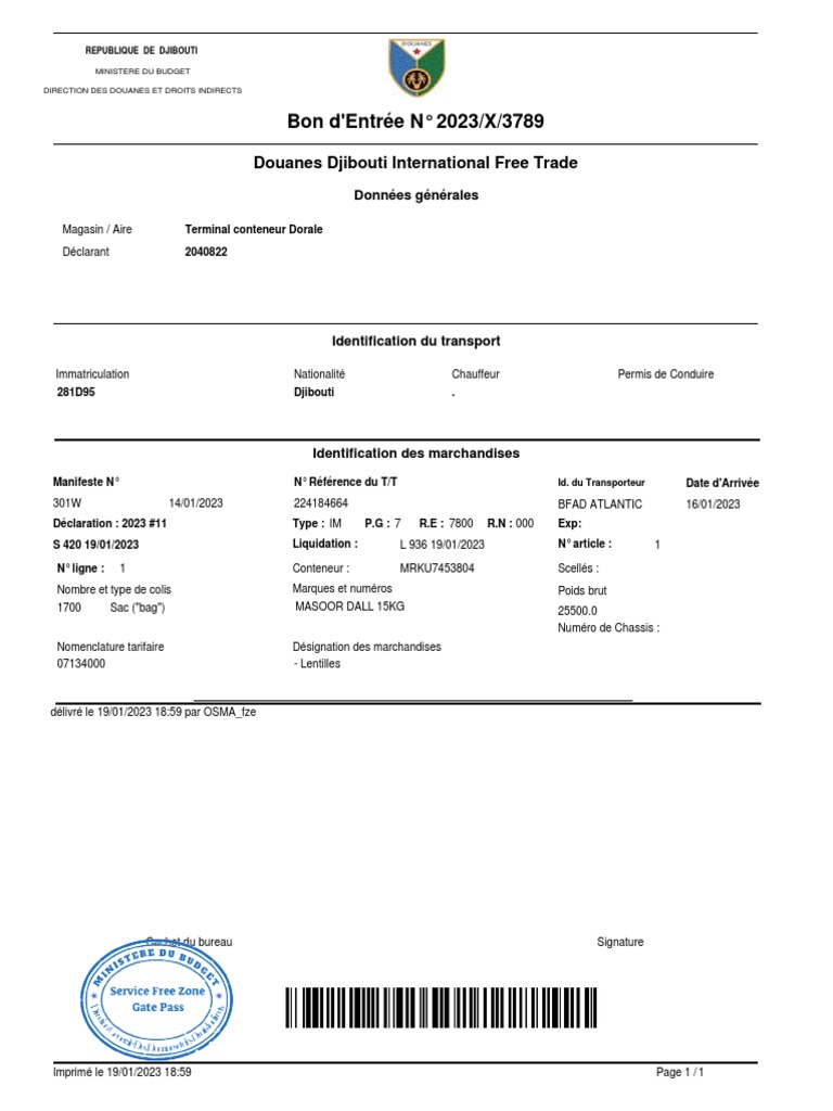 Douanes et Importations à Djibouti | PDF