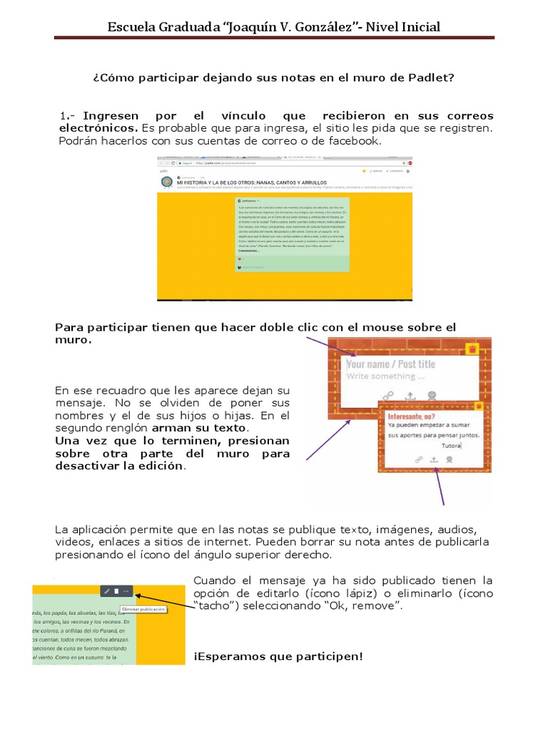 Como Participar Del Muro de Padlet Sala Amarilla | PDF