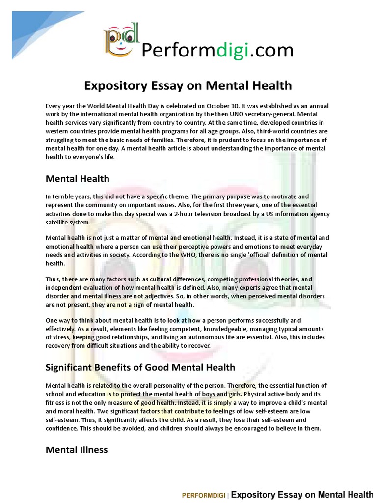 essay about mental health for students