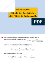 Cálculo dos Coeficientes de Butterworth