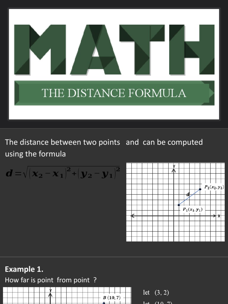 Distance Formula PDF