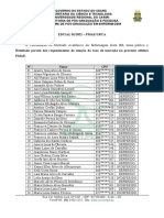 Resultado parcial isenção taxa PMAE URCA 2022