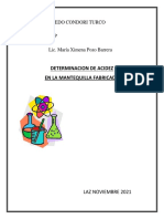 Determinación acidez mantequilla