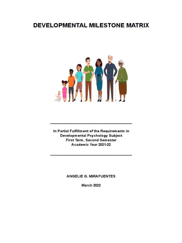 Developmental Milestone Matrix | PDF | Developmental Psychology | Self ...