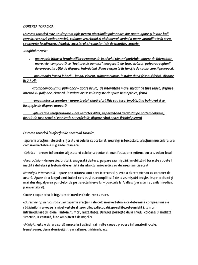 Semiologie-Durere Toracica | PDF