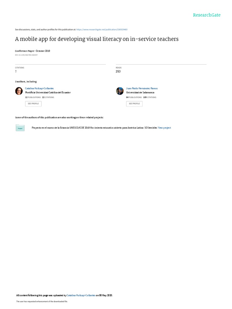 A Mobile App For Developing Visual Literacy On in | PDF | Mobile App ...