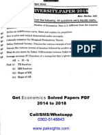 Economics Past Paper 2018 B.com Part 1 Punjab University
