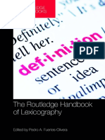 The Routledge Handbook of Lexicography (Pedro A. Fuertes-Olivera)