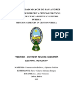 Libro SALVADOR ROMERO BALLIVIÁN Resumido PDF