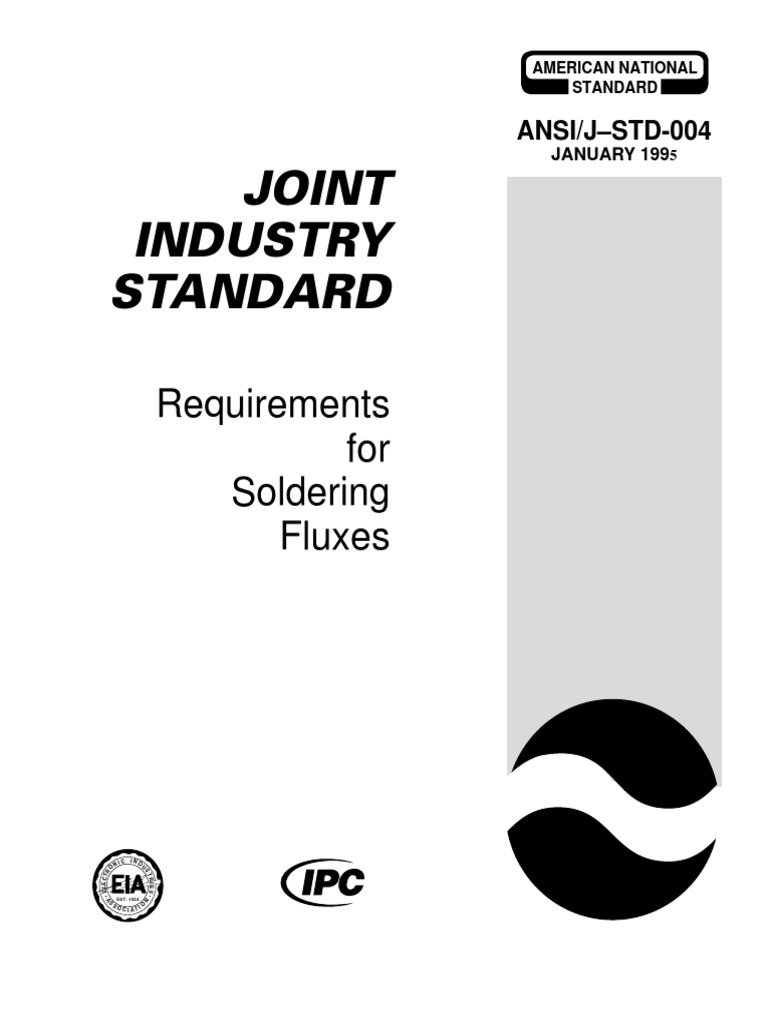 JSTD004 Requirements For Soldering FLuxes PDF Chemistry Physical Sciences