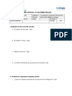 Examen parcial Formulación y Evaluación de Proyectos