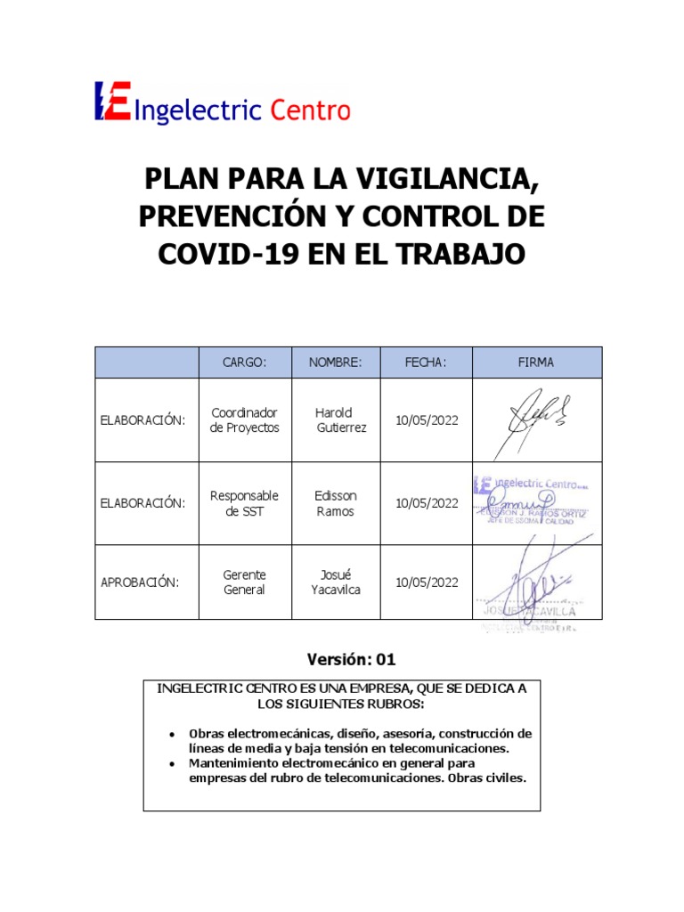 B) Plan para La Vigilancia, Prevención y Control de Covid - 19 ...