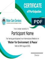 Water For Enviornment and Peace